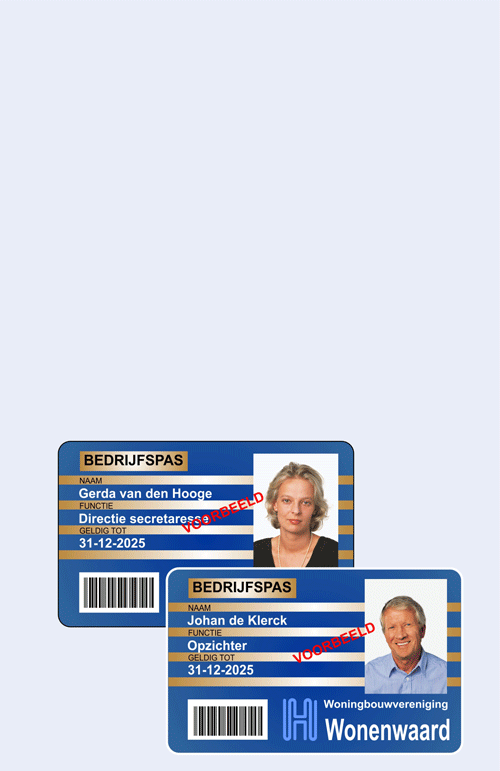 Pasjes printen met uw laserprinter. Of kies voor de onbreekbare flexcard bedrijfspasjes